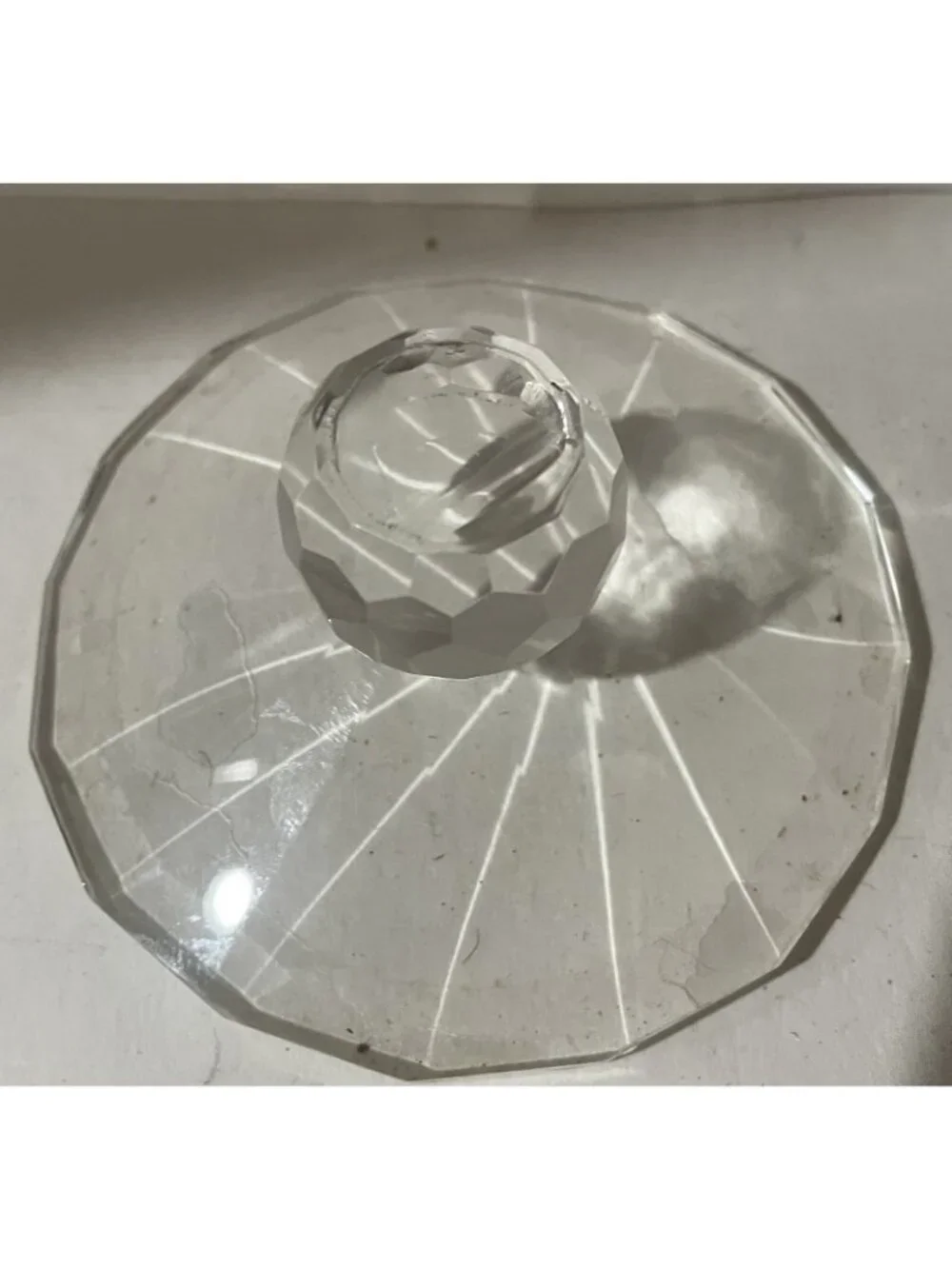 Crystal Glass Candle Topper 3 1/4”